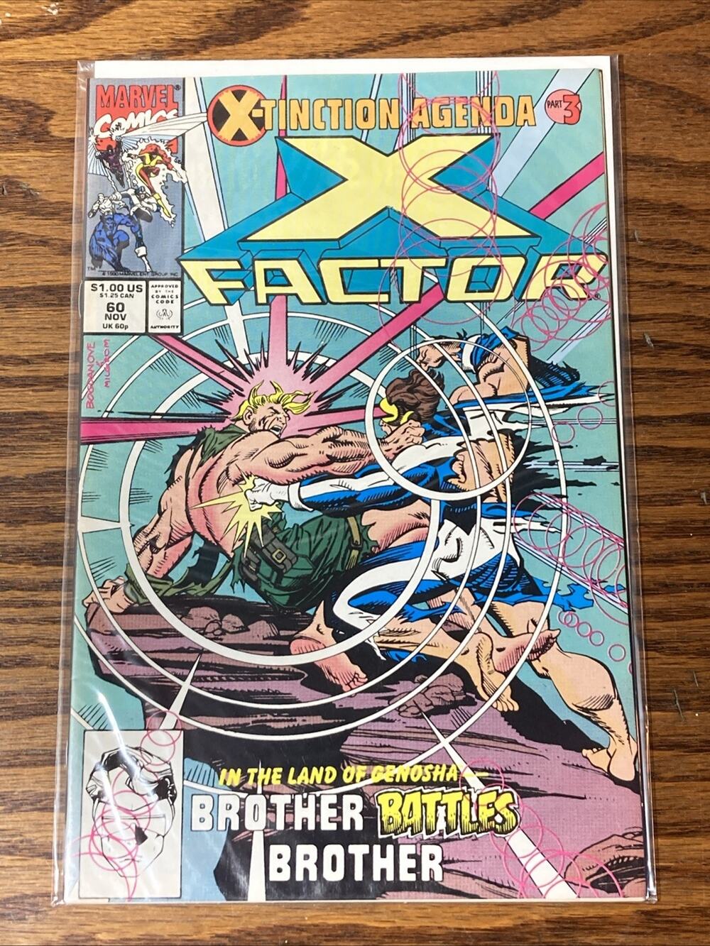 Marvel X-Factor #60 (Nov 1990) X-Tinction Agenda Part3 BrotherBattles Brother VF